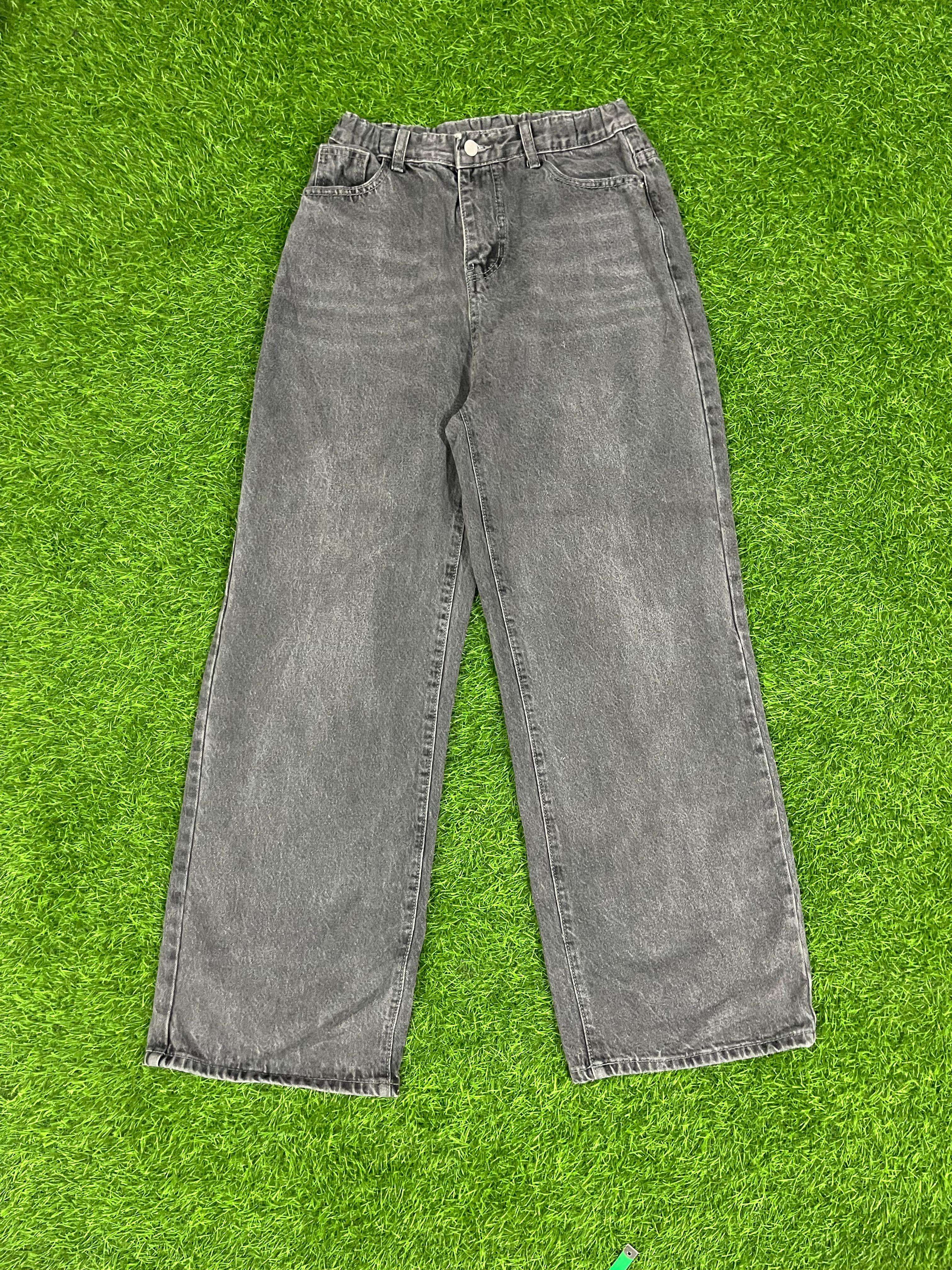 Vintage Gray Washed Relaxed Fit Jeans – Unisex Casual Denim