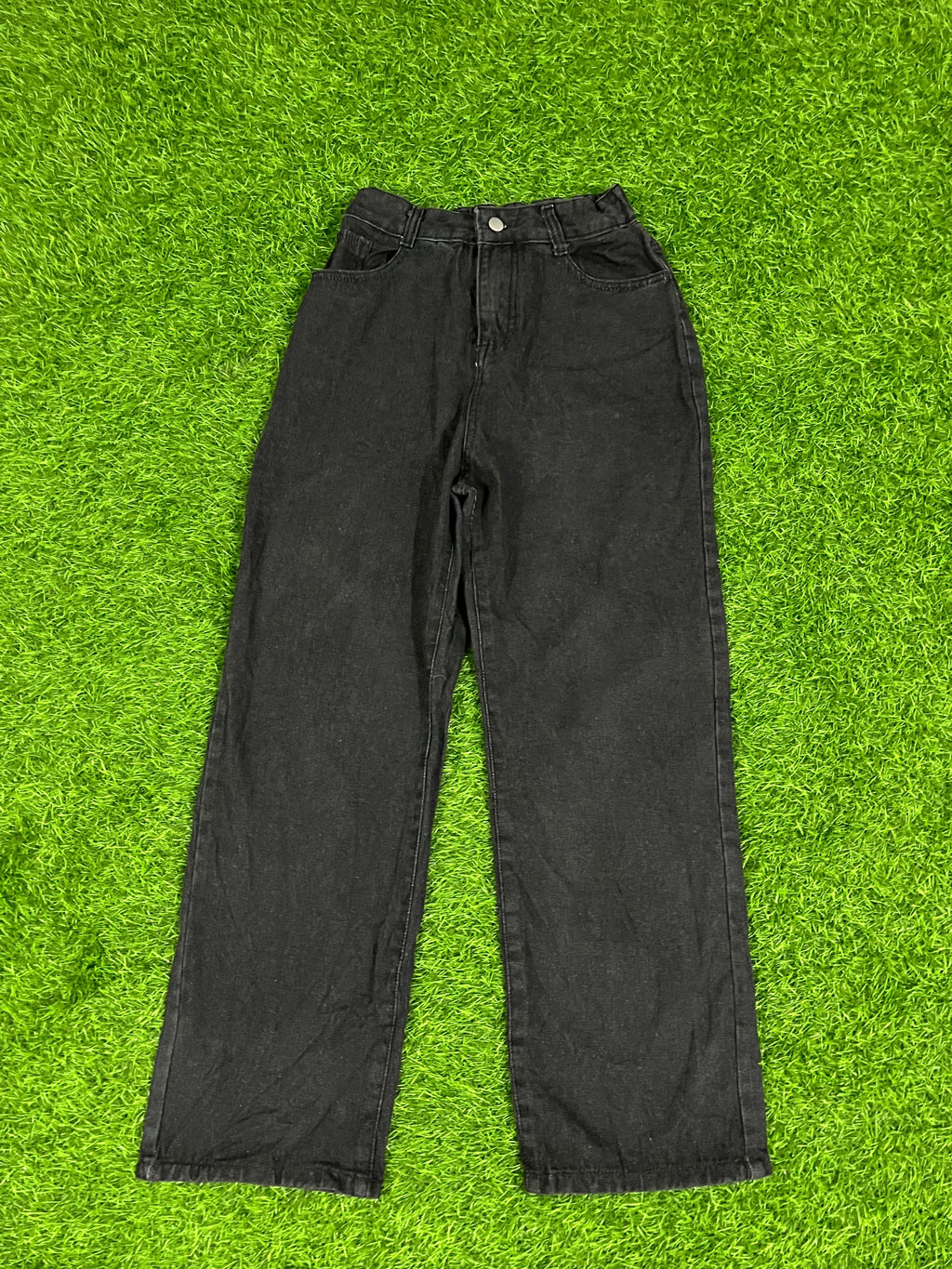 Vintage Black Denim Pants – Relaxed Straight