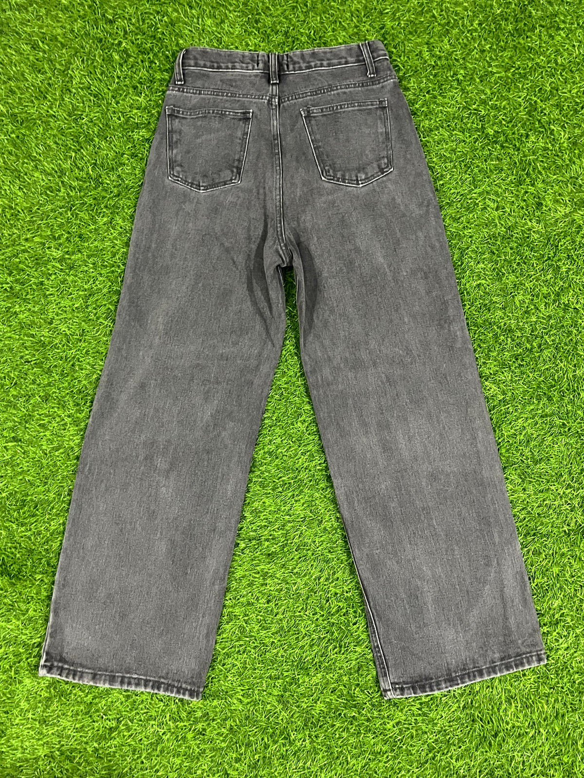 Blackup Grey High-Rise Straight Fit Jeans – Size L