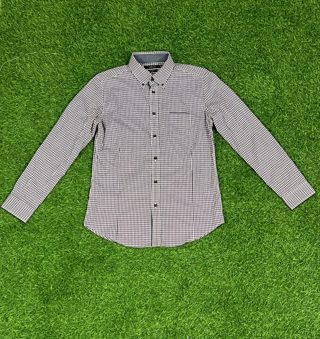 The Class Slim Fit Checked Long Sleeve Shirt – Classic Black & Red