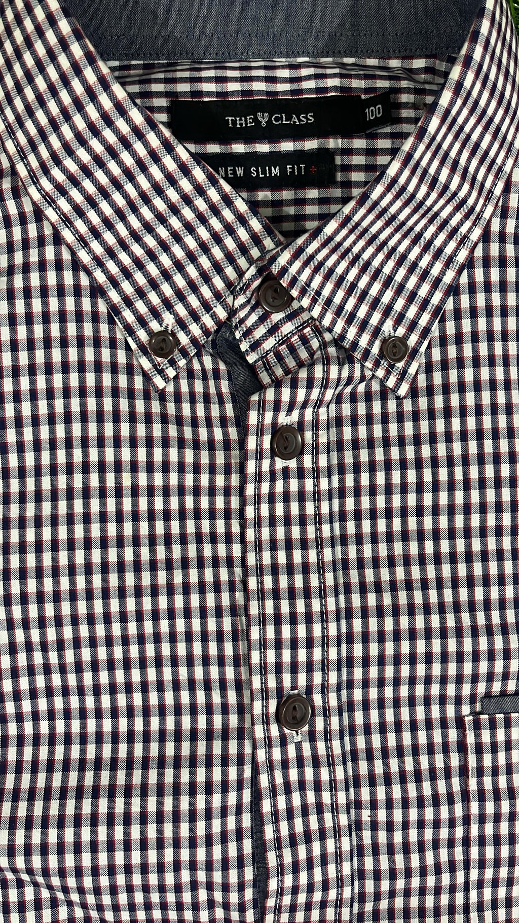 The Class Slim Fit Checked Long Sleeve Shirt – Classic Black & Red
