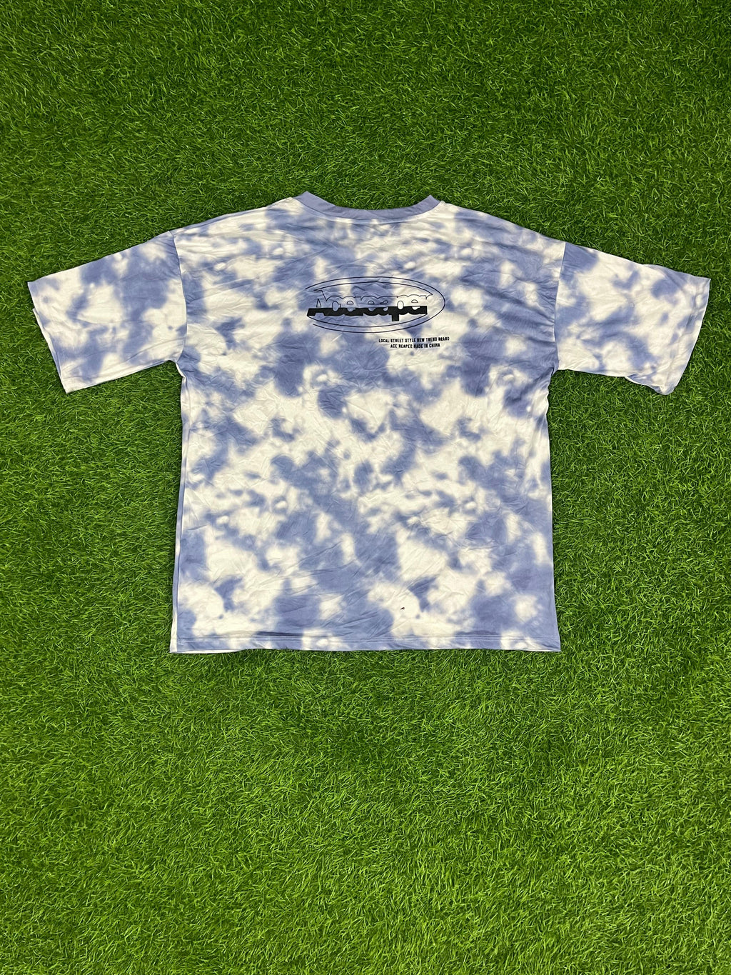 Blue & White Tie-Dye Oversized Streetwear T-Shirt – Ace Reaper