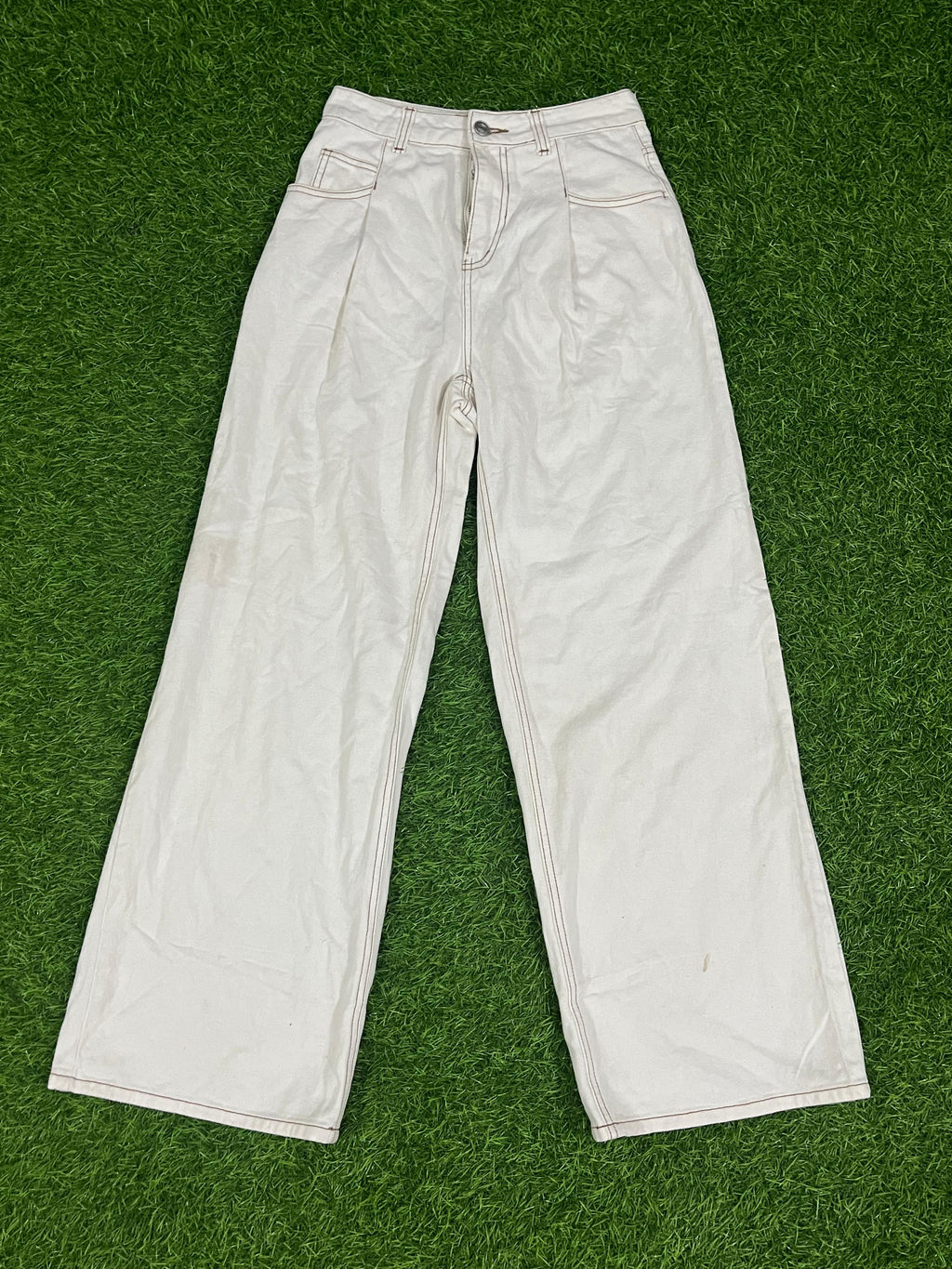 Vintage White High-Rise Wide Leg Pants – Women’s Casual Denim