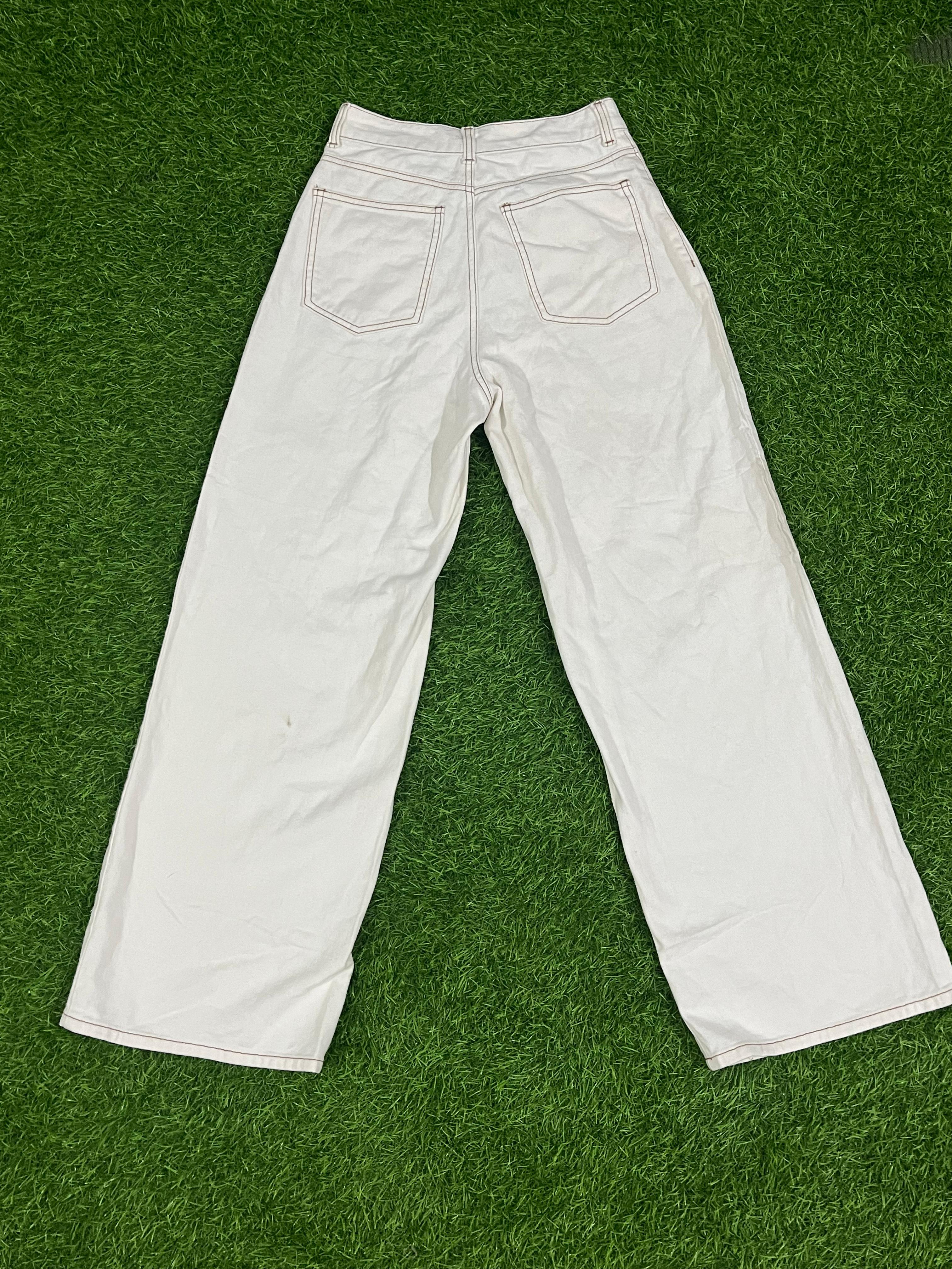Vintage White High-Rise Wide Leg Pants – Women’s Casual Denim