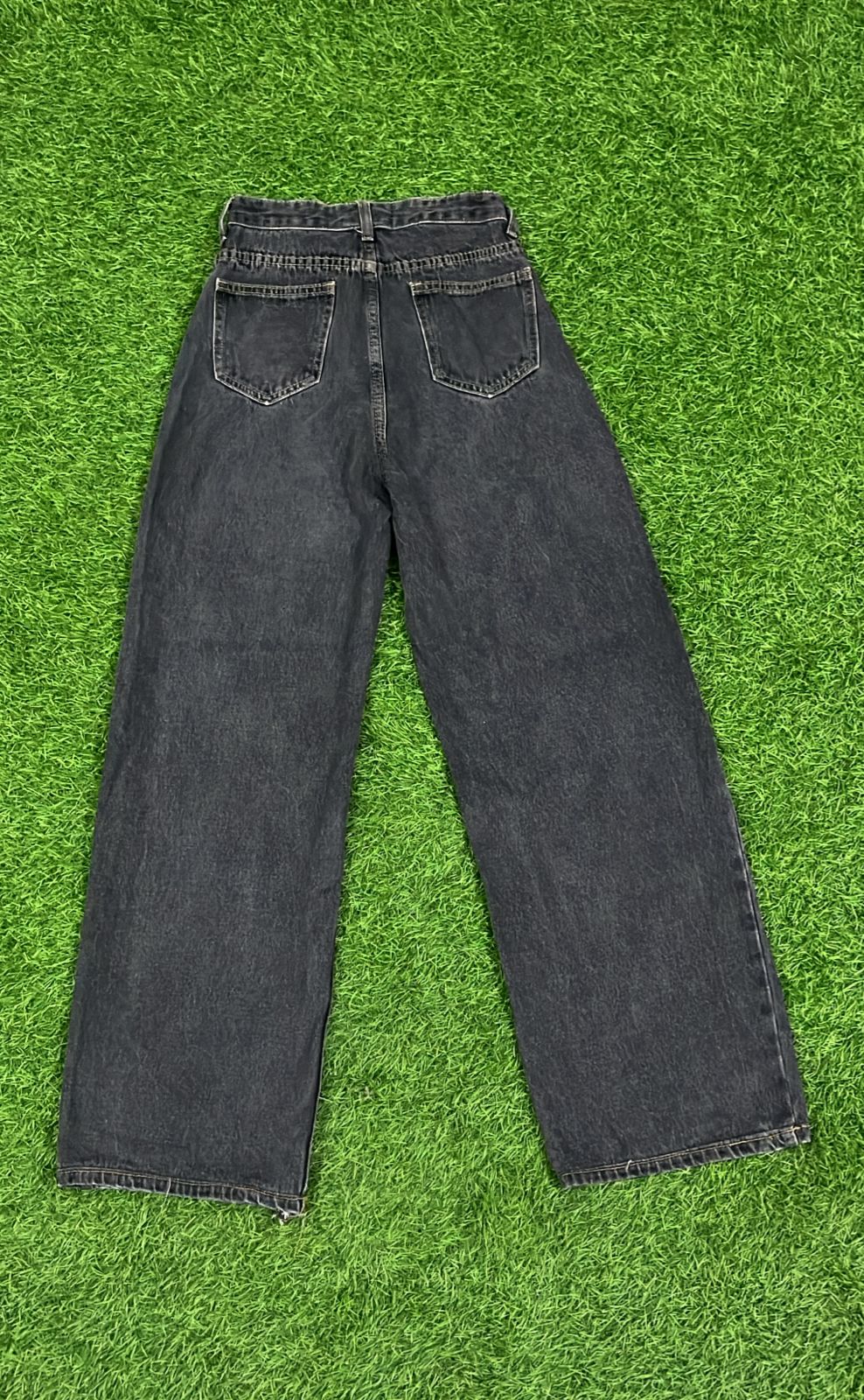 Vintage Black Washed Straight Fit Jeans – Unisex