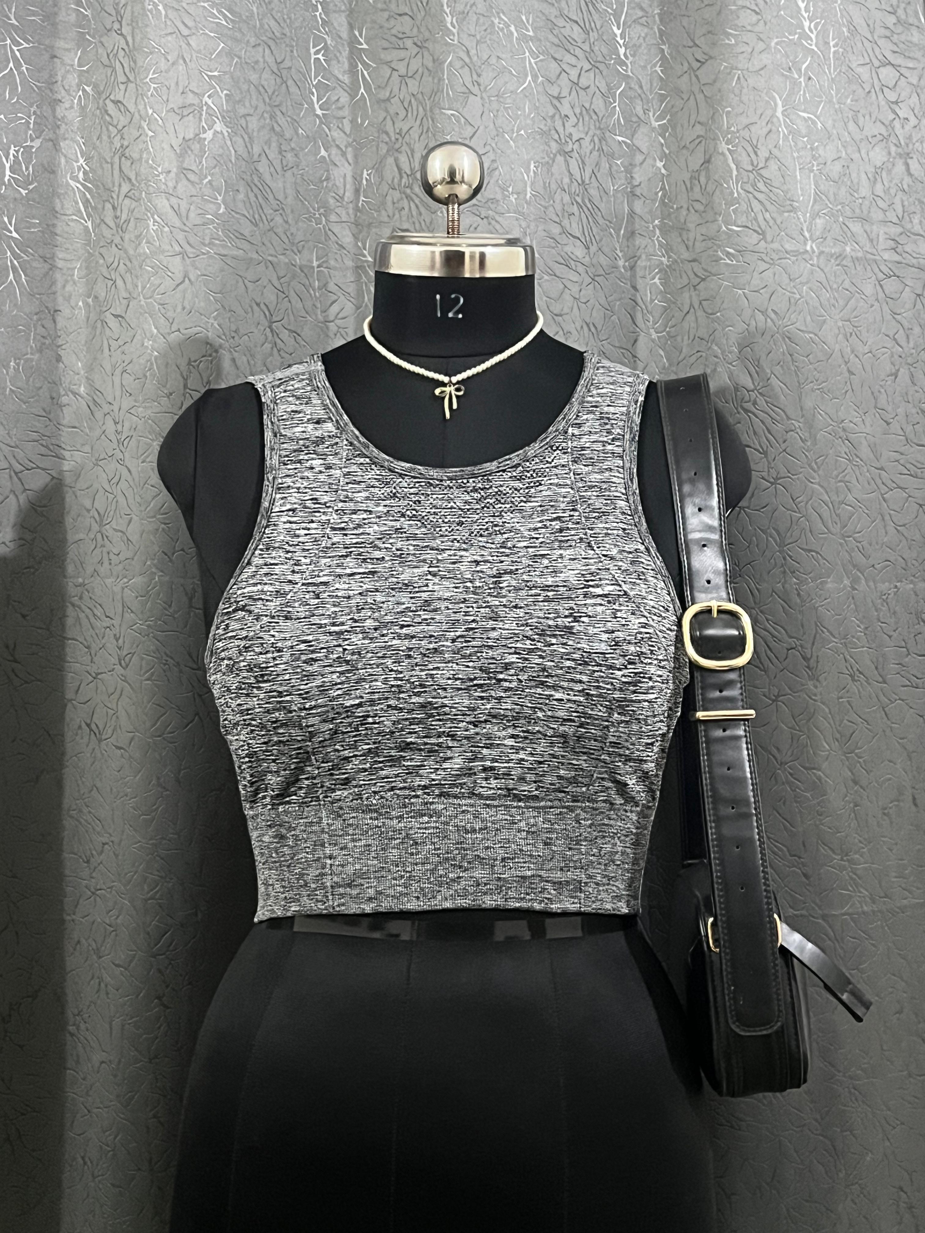 Grey Athletic Crop Tank – Size L