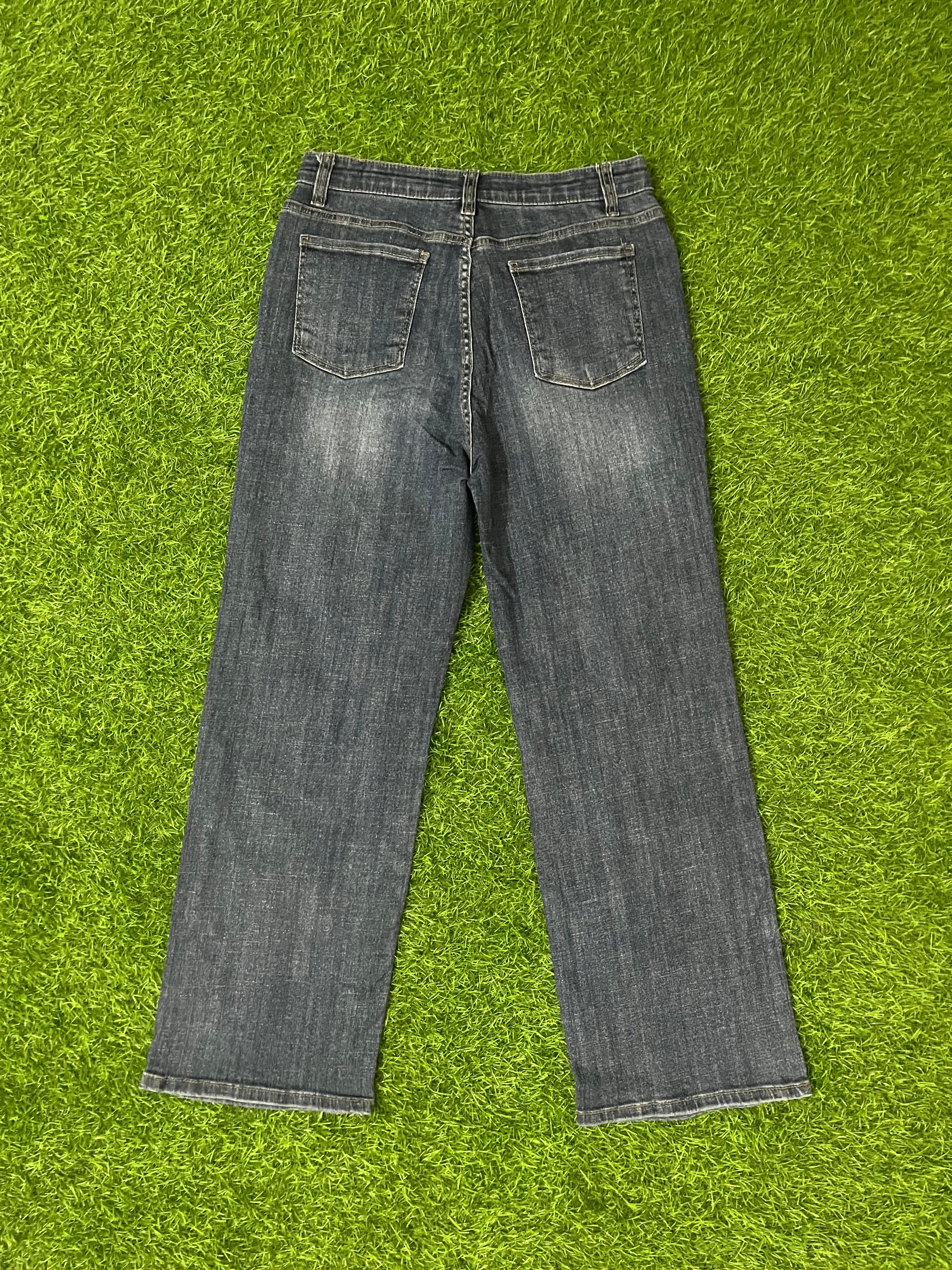 Vintage Grey Washed Straight Fit Jeans – Waist 14" | Length 38"