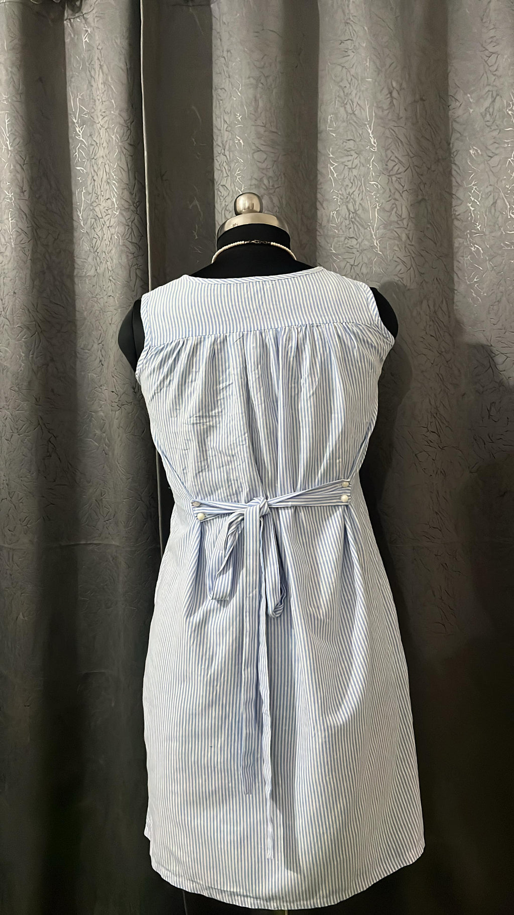 Women’s Striped Sleeveless Cotton Dress – Size L
