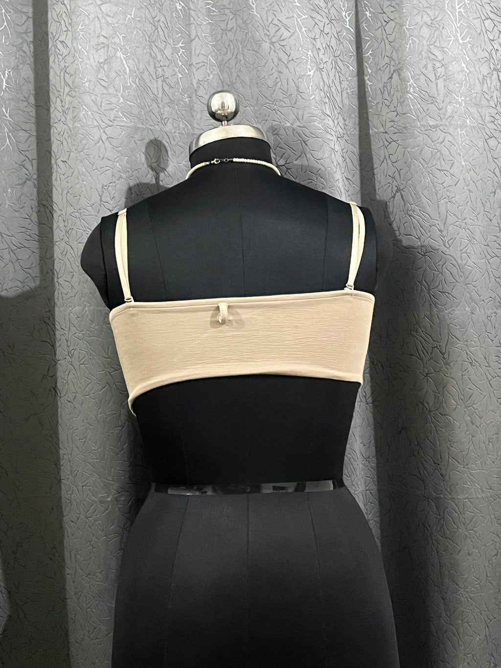 Beige Minimalist Crop Top – Size M  Description: