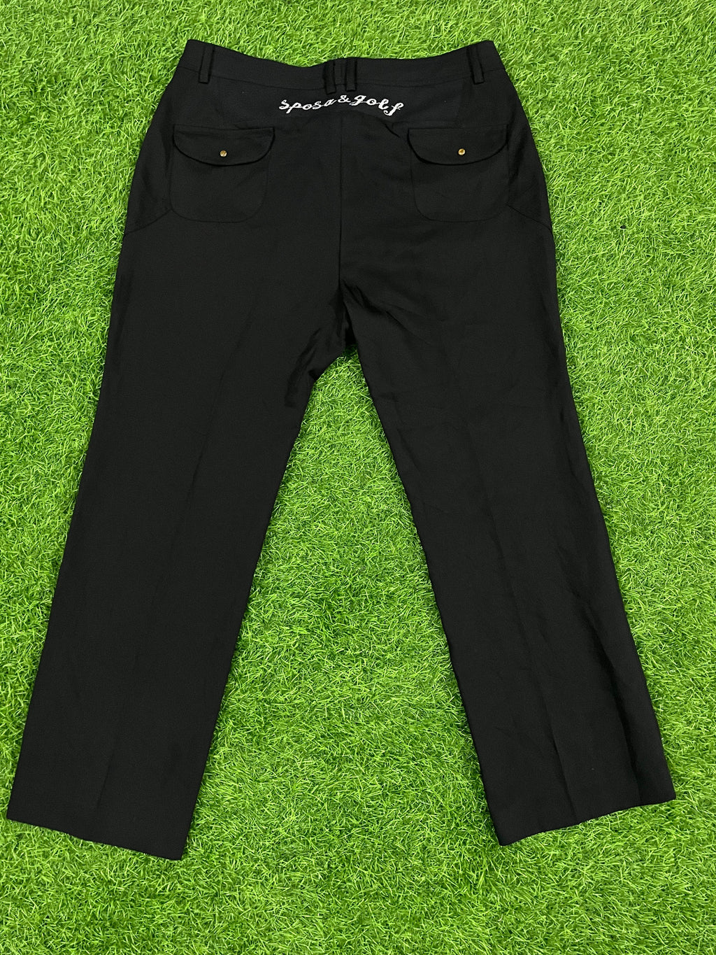 Sposa & Golf Black Straight-Leg Trousers – Size M