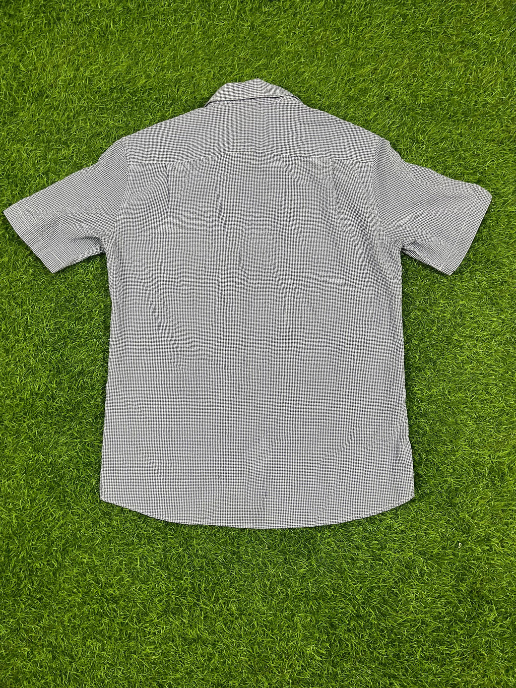 Brentwood Navy Micro-Check Short Sleeve Shirt – Size L