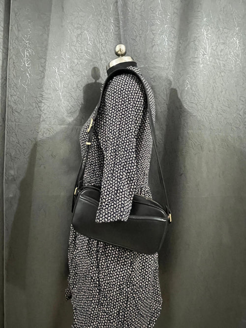 Black & White Printed Button-Down Mini Dress – Size M