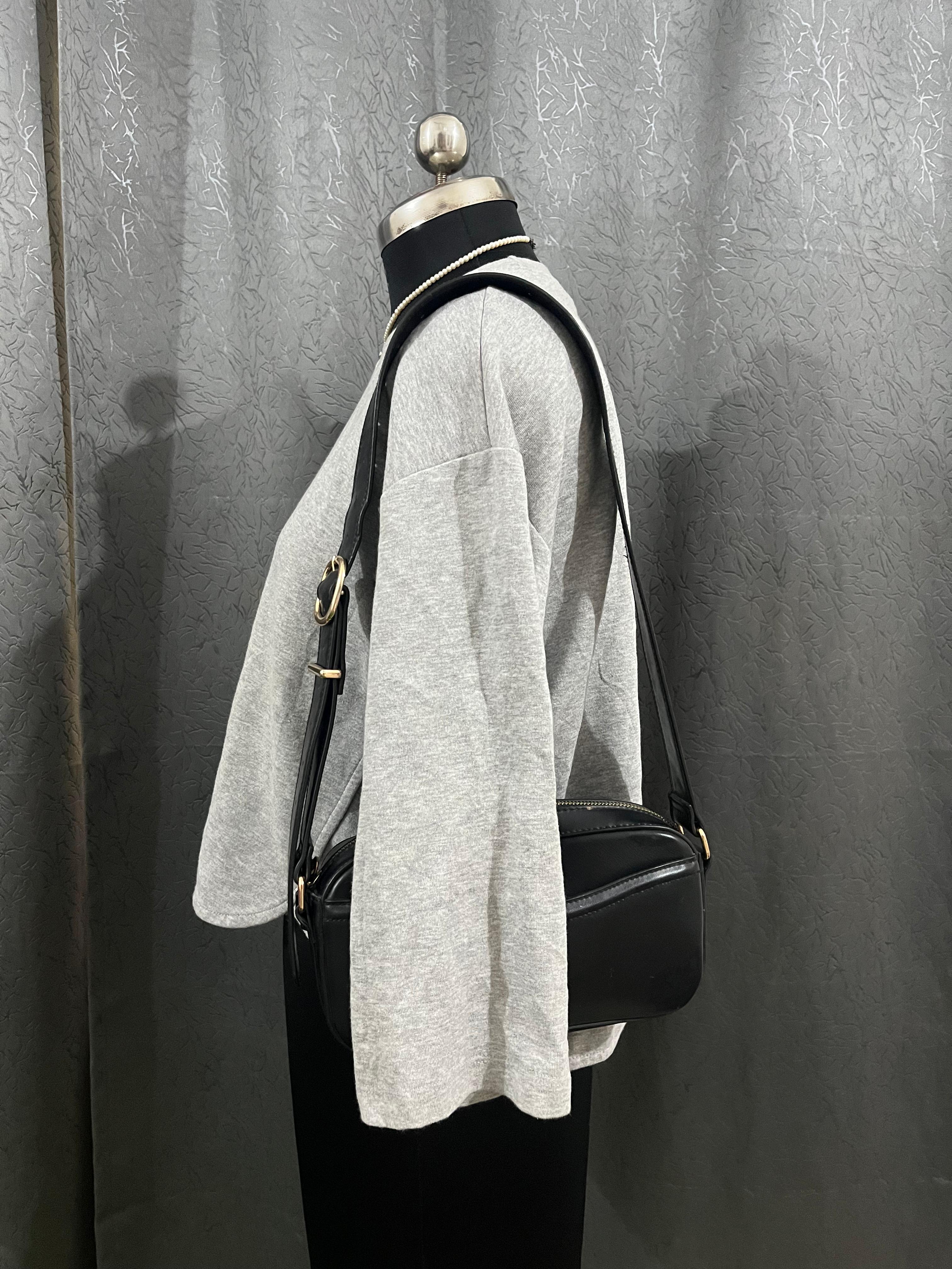 Casual Grey Loose-Fit Top – Size L