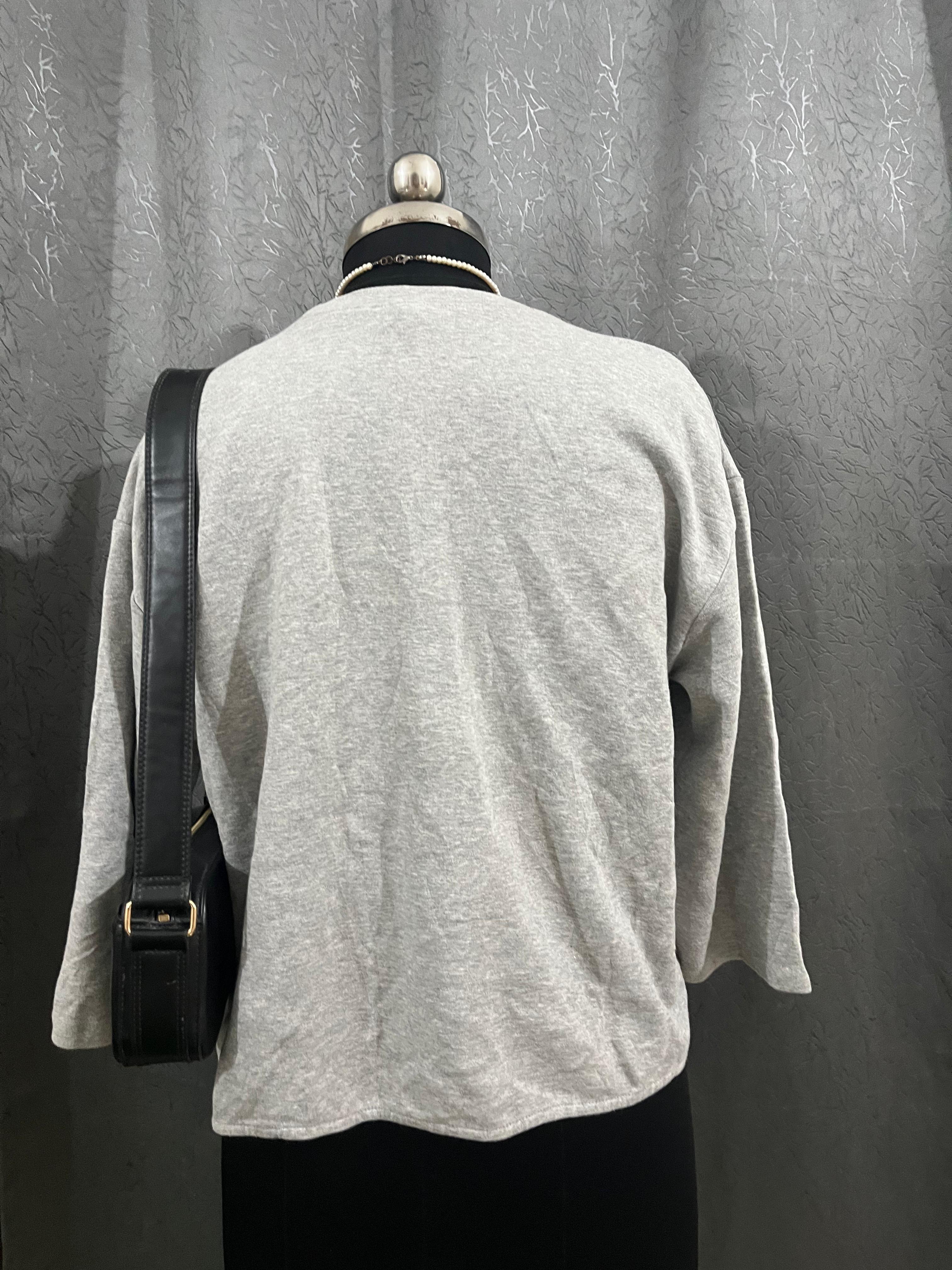 Casual Grey Loose-Fit Top – Size L