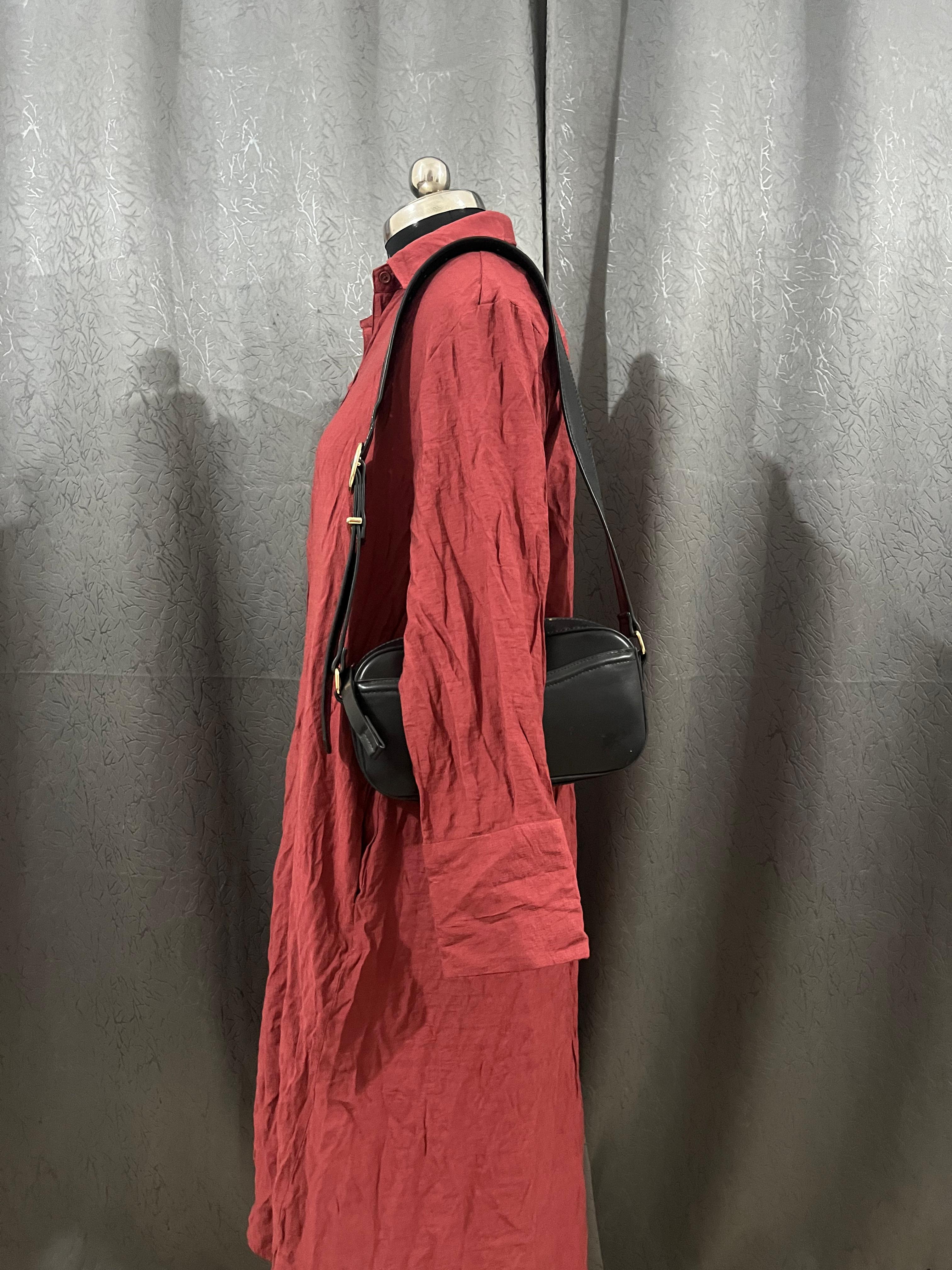 Vintage Red Button-Down Shirt Dress – Size XL