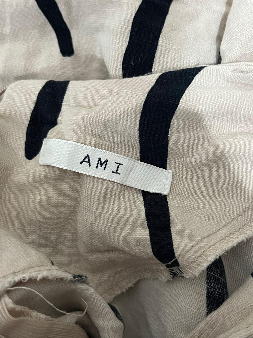 AMI Beige & Black Abstract Print Dress – Size L
