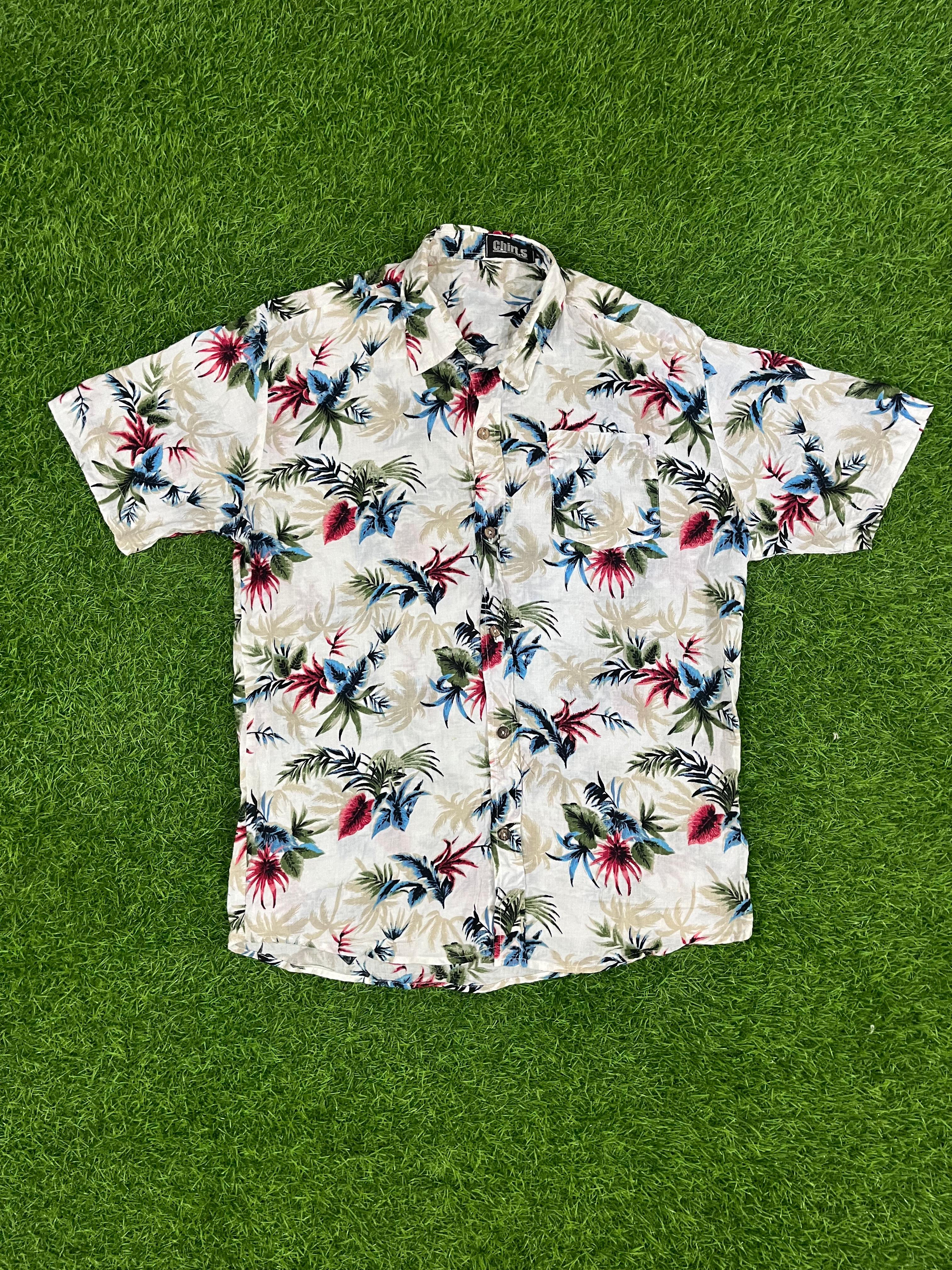 Vintage Floral Short Sleeve Shirt – Size M