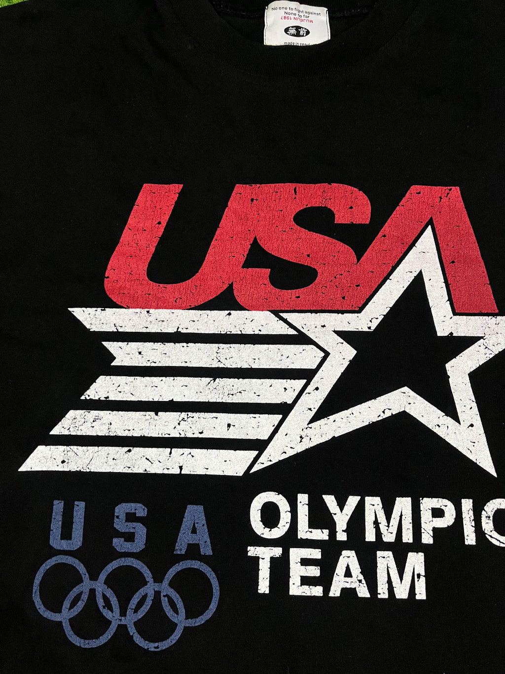 Vintage USA Olympic Team Graphic Tee – Black – Size L