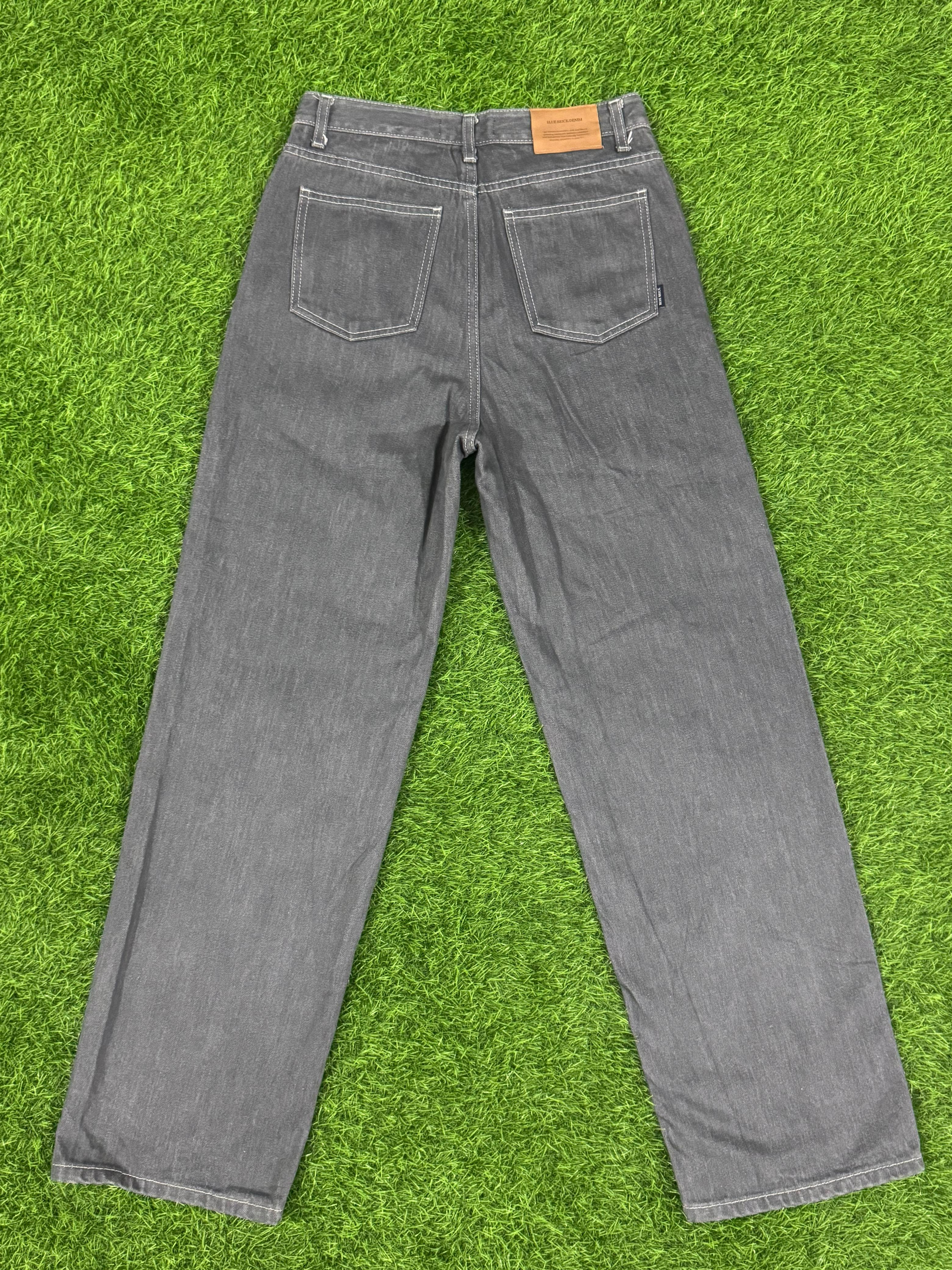 Blue Brick Denim Grey Straight Fit Jeans – Waist 34