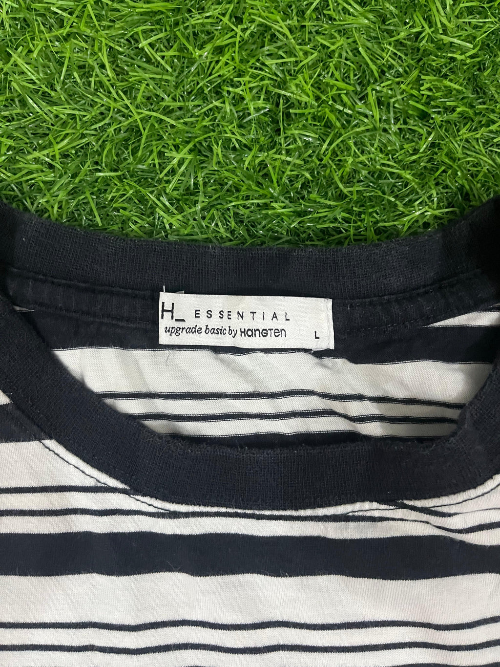 California Yacht Club Striped Tee – Black & White (L | Nautical Streetwear)
