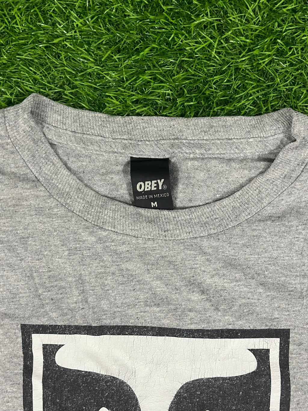 Obey Icon Face Logo Tee – Grey (Medium | Streetwear Classic